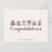 Gefeliciteerd vastgoed nieuwe huiseigenaar briefkaart (Voorkant)