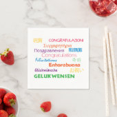 Gefeliciteerd Veel talen kleurrijke Typografie Servet (Insitu)