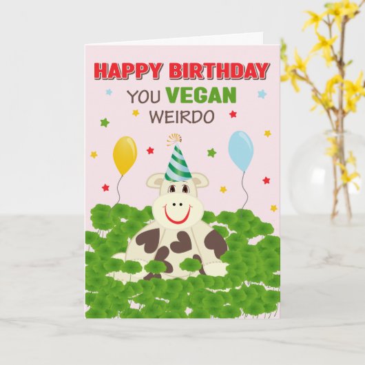 Gefeliciteerd Vegan Rare Vogel Kaart (Gele Bloem)