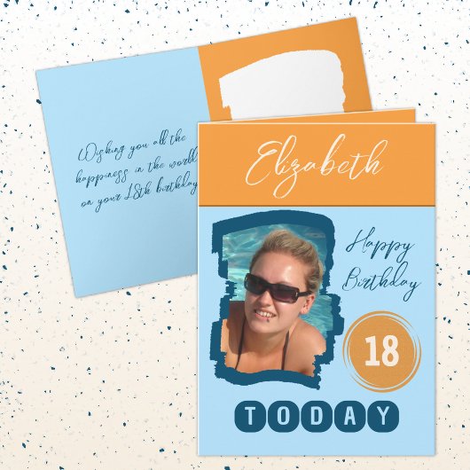 Gefeliciteerd verjaardag 18 vandaag foto toevoegen kaart