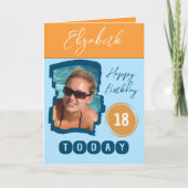 Gefeliciteerd verjaardag 18 vandaag foto toevoegen kaart (Voorkant)