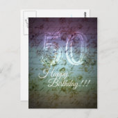 Gefeliciteerd Verjaardag!!! 50ste Briefkaart (Voorkant / Achterkant)