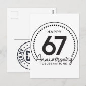 Gefeliciteerd verjaardag, 67 jaar, zes zeven verja briefkaart (Voorkant / Achterkant)