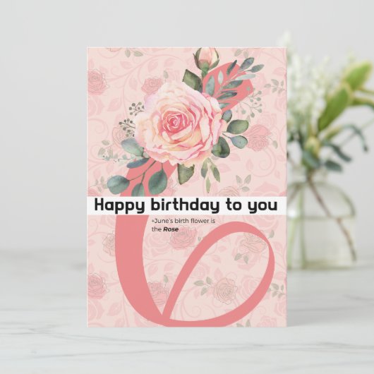 Gefeliciteerd verjaardag aan jou : juni geboortebl aankondiging (Staand voorkant)