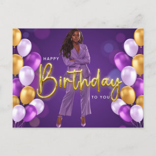 Gefeliciteerd Verjaardag Aan Jou Melanin Zus Zwart Briefkaart