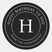 Gefeliciteerd Verjaardag Aan Jou Modern Familie Mo Ronde Sticker (Voorkant)