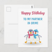 Gefeliciteerd verjaardag aan mijn Kompaan in crime Briefkaart (Voorkant / Achterkant)