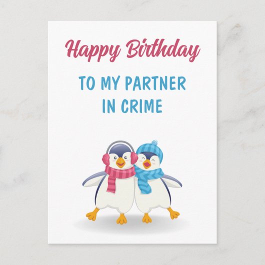 Gefeliciteerd verjaardag aan mijn Kompaan in crime Briefkaart (Voorkant)