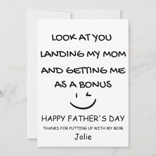 Gefeliciteerd verjaardag aan stiefvader bedankkaart (Voorkant)