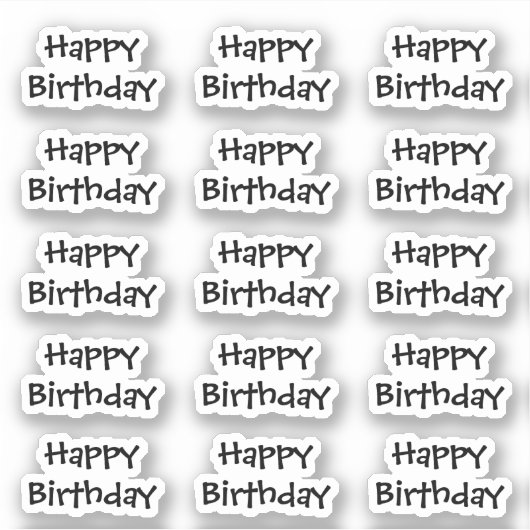 Gefeliciteerd Verjaardag Aangepaste Leeftijd Tekst Sticker (Voorkant)