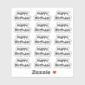 Gefeliciteerd Verjaardag Aangepaste Leeftijd Tekst Sticker (Vel)
