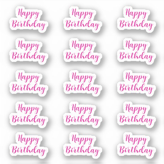 Gefeliciteerd Verjaardag Aangepaste Tekst Leeftijd Sticker (Voorkant)
