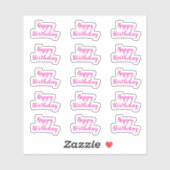 Gefeliciteerd Verjaardag Aangepaste Tekst Leeftijd Sticker (Vel)
