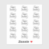 Gefeliciteerd Verjaardag Aangepaste Tekstkleur Zwa Sticker (Vel)