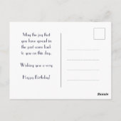 Gefeliciteerd verjaardag aanpasbare blauwe Azulejo Briefkaart (Achterkant)