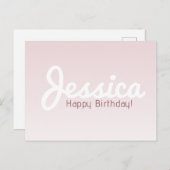 Gefeliciteerd verjaardag, aanpasbare naam | Rose O Briefkaart (Voorkant / Achterkant)