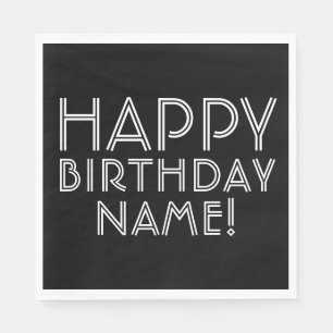 Gefeliciteerd verjaardag & aanpasbare naam   servet