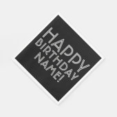 Gefeliciteerd verjaardag & aanpasbare naam   servet (Hoek)