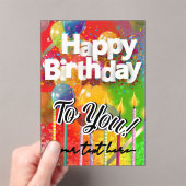 Gefeliciteerd verjaardag   acryl uitnodigingen (Insitu (Draagbaar))