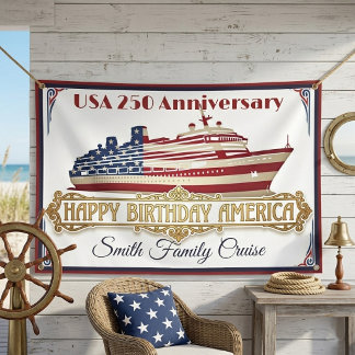 Gefeliciteerd Verjaardag Amerika Gouden Familie Cr Spandoek