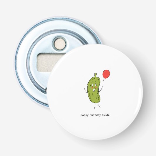 Gefeliciteerd Verjaardag Augurk, augurk Button Flesopener (Voorkant)