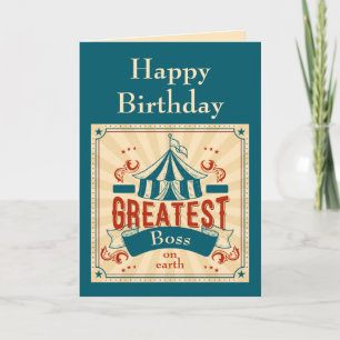 Gefeliciteerd Verjaardag Baas Circus Apen Grappig Kaart