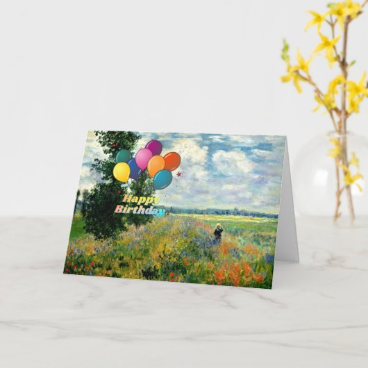 Gefeliciteerd verjaardag, beroemd schilderij Poppy Kaart (Gele Bloem)