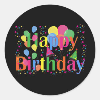 Gefeliciteerd verjaardag, best verkochte feestdesi ronde sticker