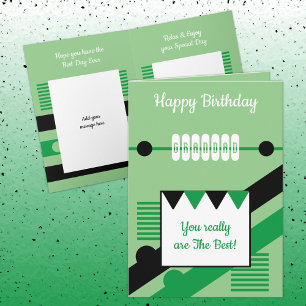 Gefeliciteerd verjaardag beste opa groen en zwart kaart