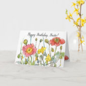 Gefeliciteerd Verjaardag Beste Vriendin Wilde Papa Kaart (Gele Bloem)