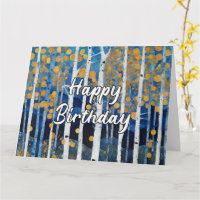 Gefeliciteerd Verjaardag Blauwe Goud Aspen Boom