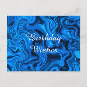 Gefeliciteerd Verjaardag Blauwe Moderne Aquarel Ku Briefkaart (Voorkant)