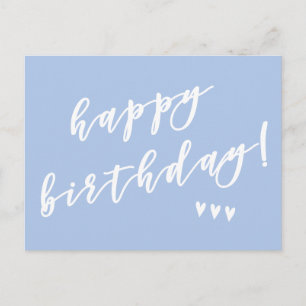 Gefeliciteerd verjaardag! Blue Brush Script Briefkaart