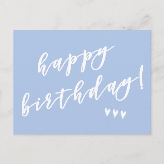 Gefeliciteerd verjaardag! Blue Brush Script Briefkaart (Voorkant)