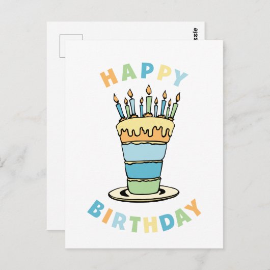 Gefeliciteerd verjaardag briefkaart (Voorkant / Achterkant)