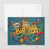 Gefeliciteerd verjaardag briefkaart (Voorkant / Achterkant)