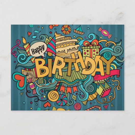 Gefeliciteerd verjaardag briefkaart (Voorkant)