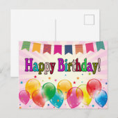Gefeliciteerd verjaardag briefkaart (Voorkant / Achterkant)