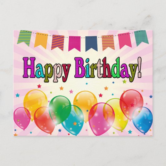 Gefeliciteerd verjaardag briefkaart (Voorkant)