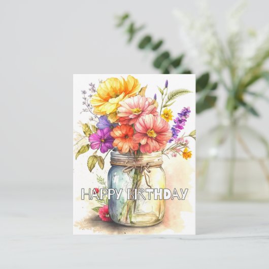 Gefeliciteerd Verjaardag Briefkaart (Staand voorkant)