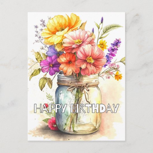 Gefeliciteerd Verjaardag Briefkaart (Voorkant)