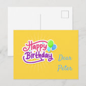 Gefeliciteerd verjaardag briefkaart (Voorkant / Achterkant)