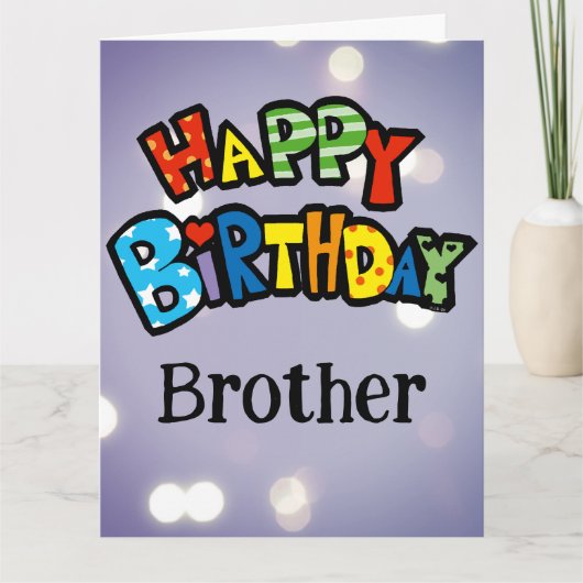 Gefeliciteerd Verjaardag Broer Aangepaste Tekst Kaart (Voorkant)