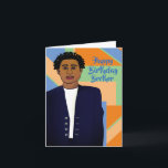 Gefeliciteerd Verjaardag Broer Afro-Amerikaans Kaart<br><div class="desc">Deze koele verjaardagskaart bevat een Afro-Amerikaanse man die een wit pak en een stropdas draagt.  Koop deze kaart voor je fantastische verjaardag.</div>