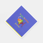 Gefeliciteerd Verjaardag, Bubbles de Vis sjabloon Servet (Hoek)