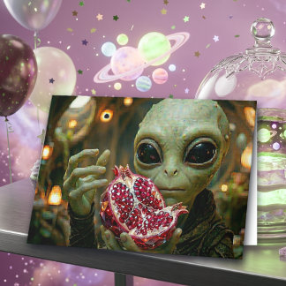 Gefeliciteerd verjaardag | Buitenaardse Alien en Kaart