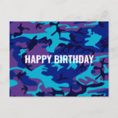Gefeliciteerd Verjaardag Camouflage Donkerblauw &  Briefkaart (Voorkant)