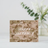 Gefeliciteerd Verjaardag Camouflage Donkerbruin Ab Briefkaart (Staand voorkant)