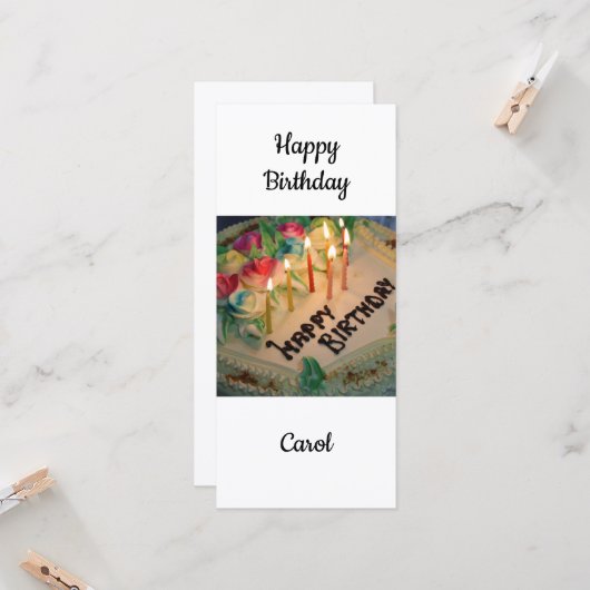 Gefeliciteerd verjaardag Carol Kaart (Voorkant / Achterkant in situ)