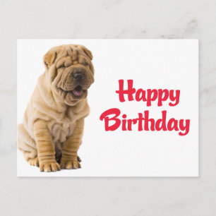 Gefeliciteerd Verjaardag Chinese Shar Pei Puppy Ho Briefkaart